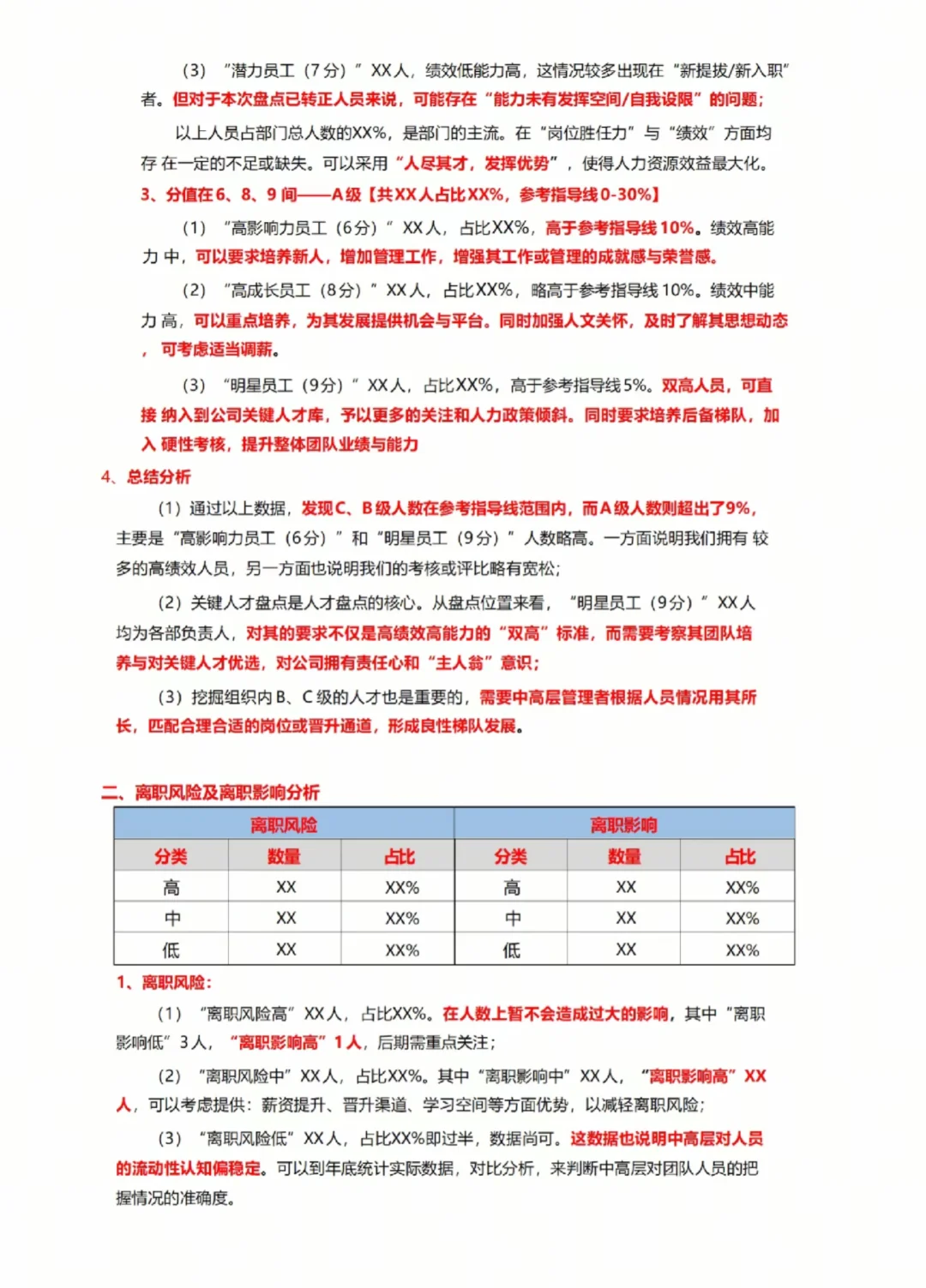 公司人才盘点报告