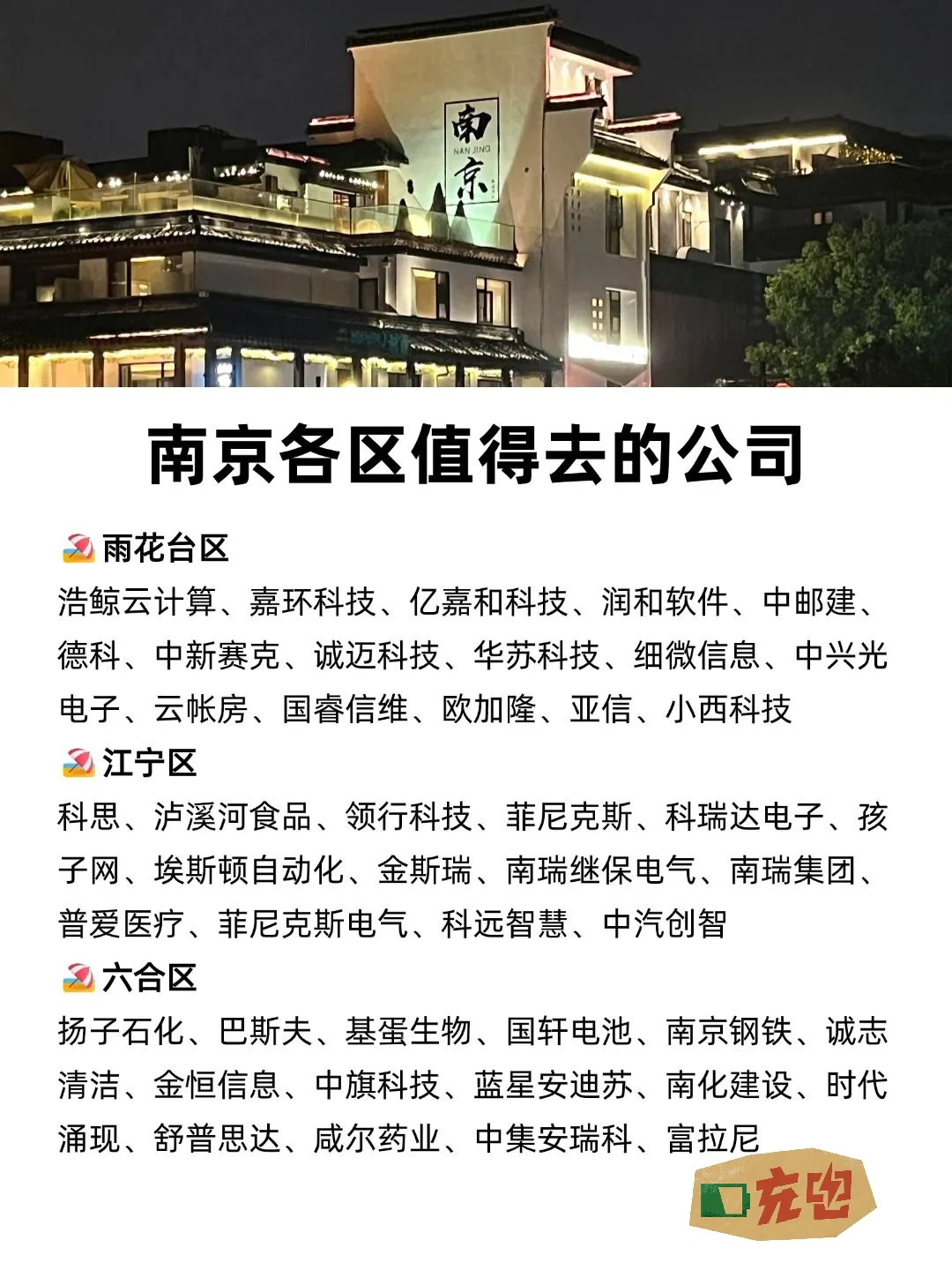 南京各区值得去的神仙公司