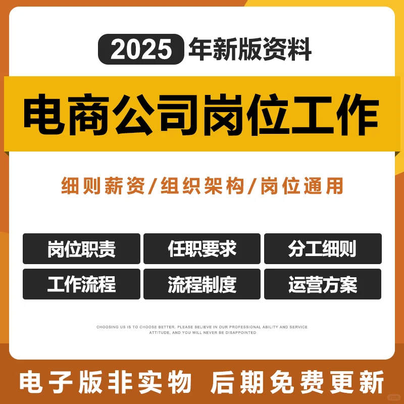 2025电商公司岗位工作/运营团队