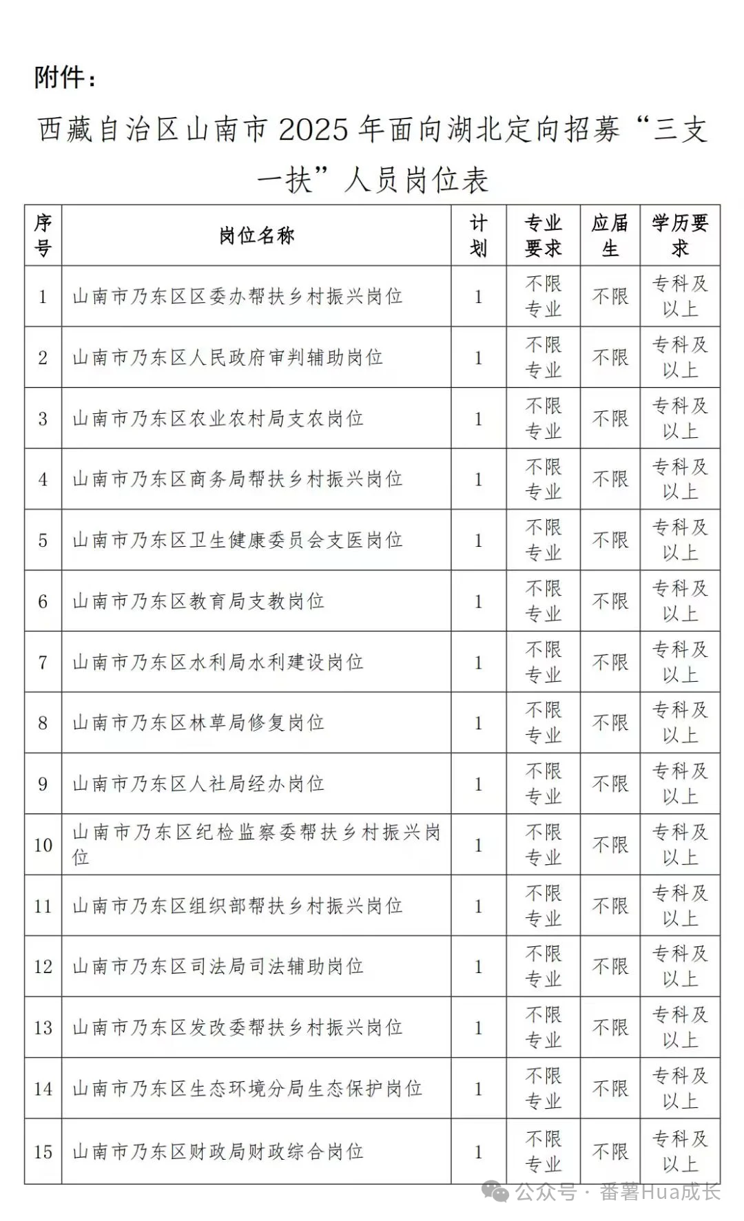 西藏自治区山南市2025年面向湖北专项招募