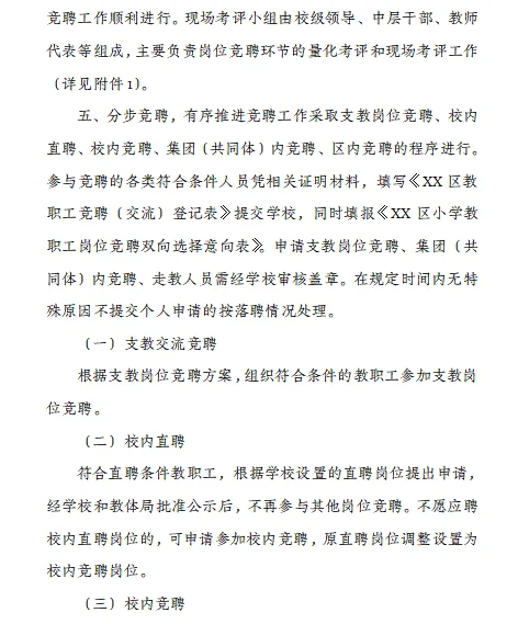 学校县管校聘工作实施方案规划细则