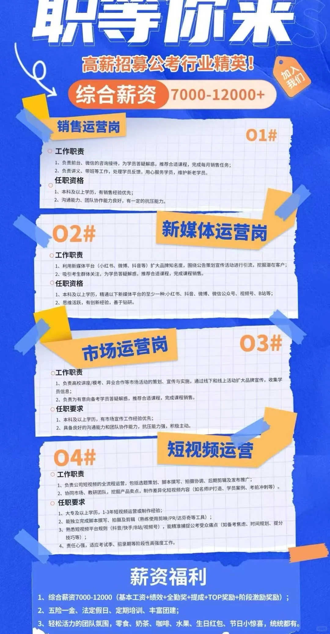 招聘啦：河北省内各个地市均可上班