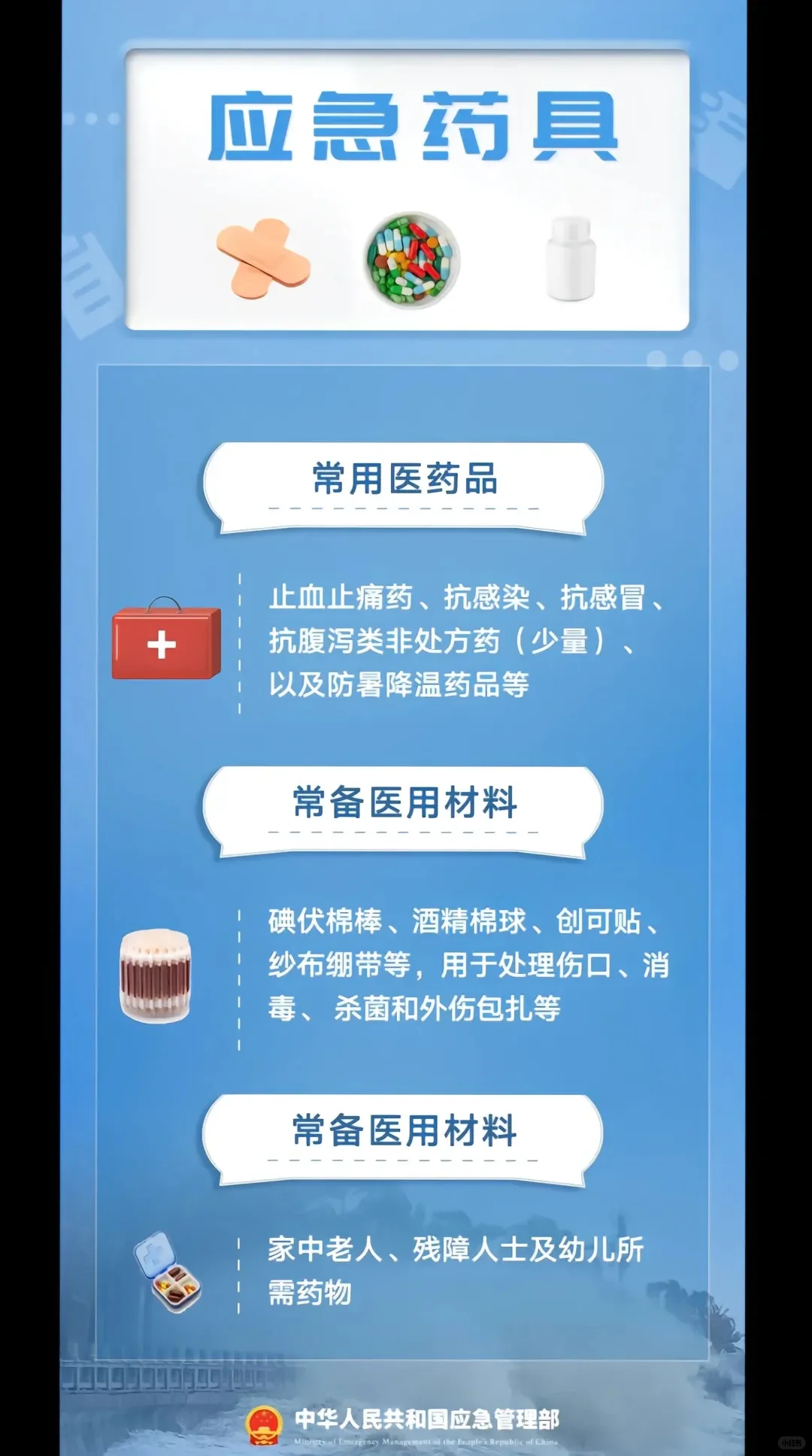 家庭应急物资储备建议清单