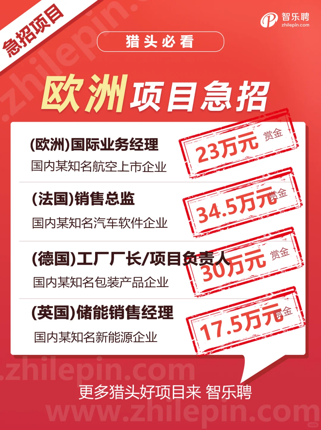 现在没有能做欧洲项目的猎头了吗？