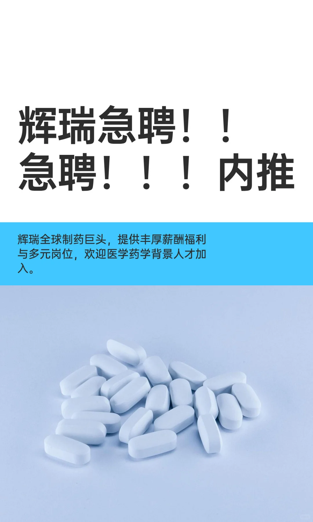 辉瑞急聘！！急聘！！！内推