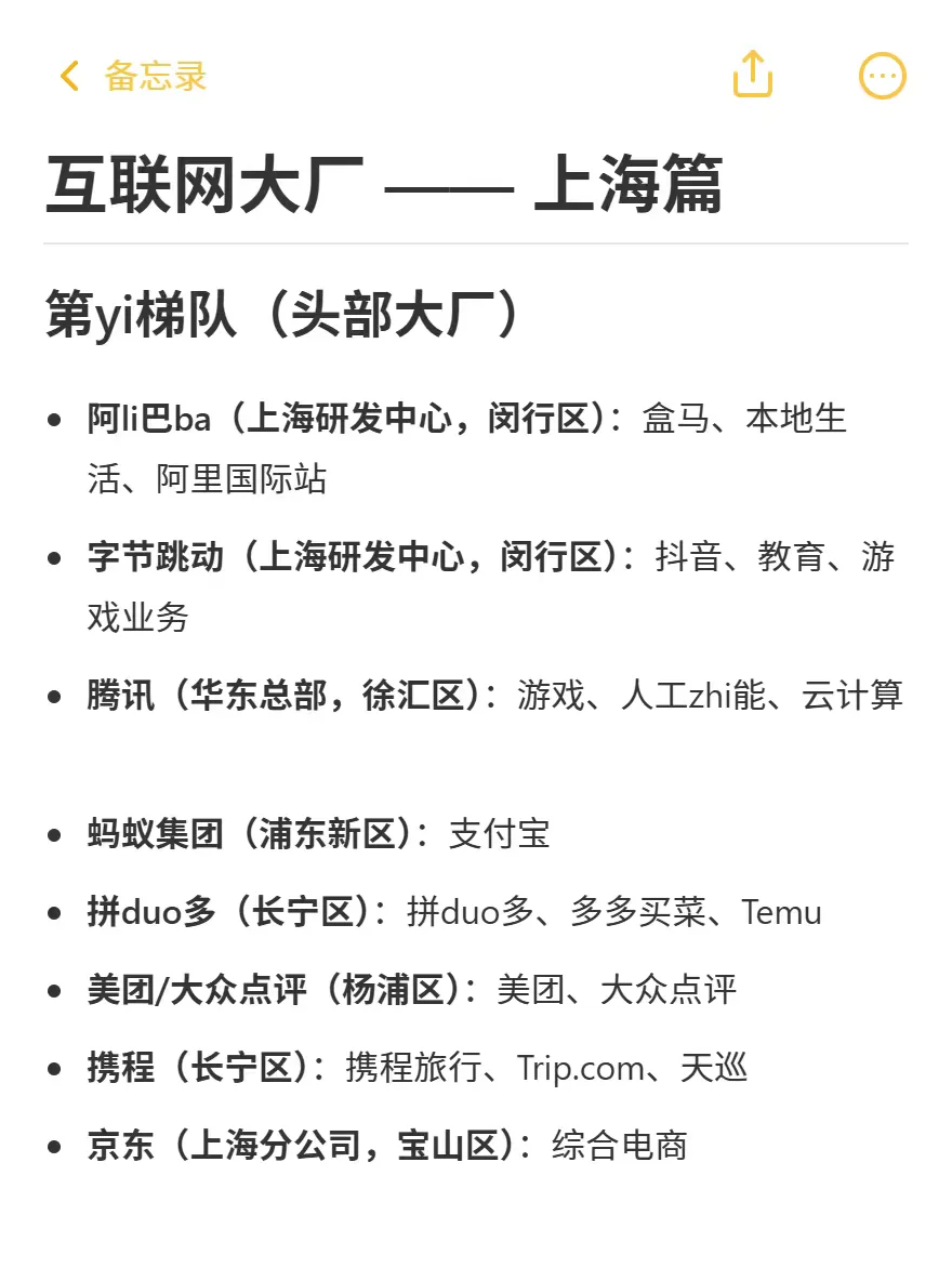 想进互联网大厂？这份上海大厂清单请收好！