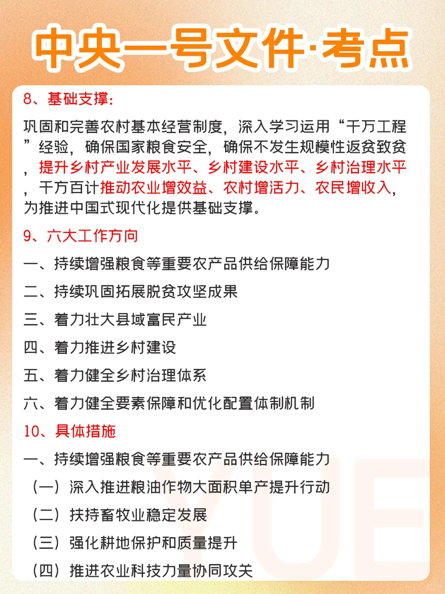 考点集合！2025中央一号文件
