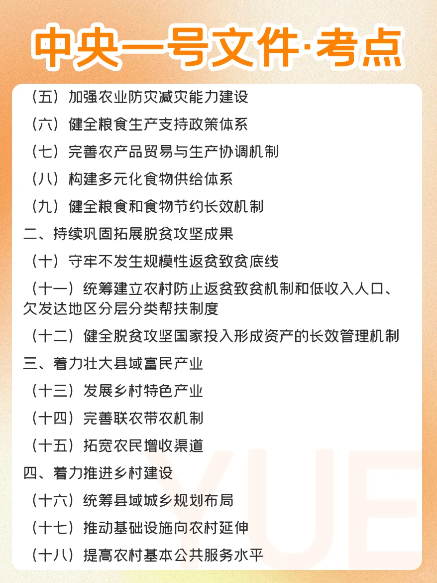 考点集合！2025中央一号文件