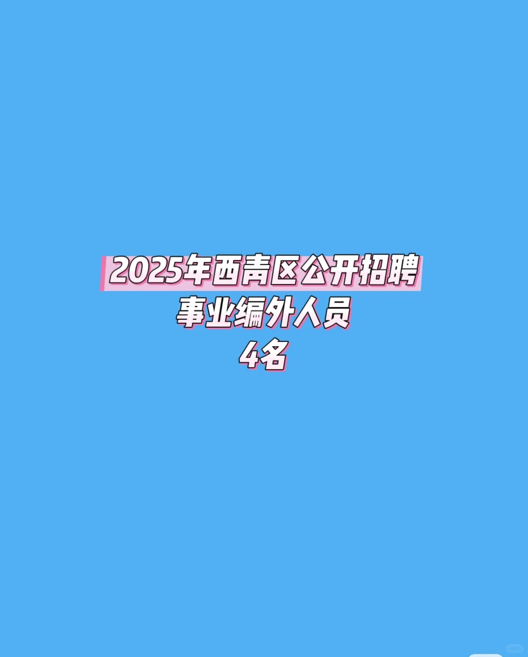 2025年西青区公开招聘事业编外人员4名