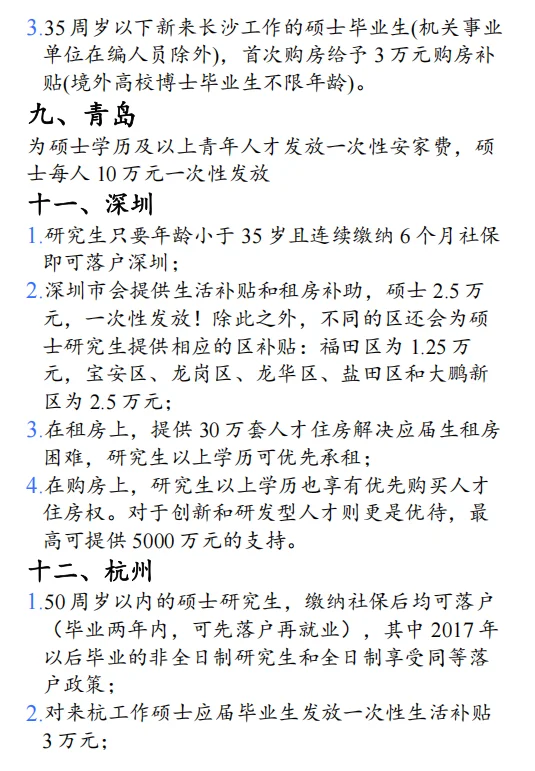 2025年人才引进：全国25个城市