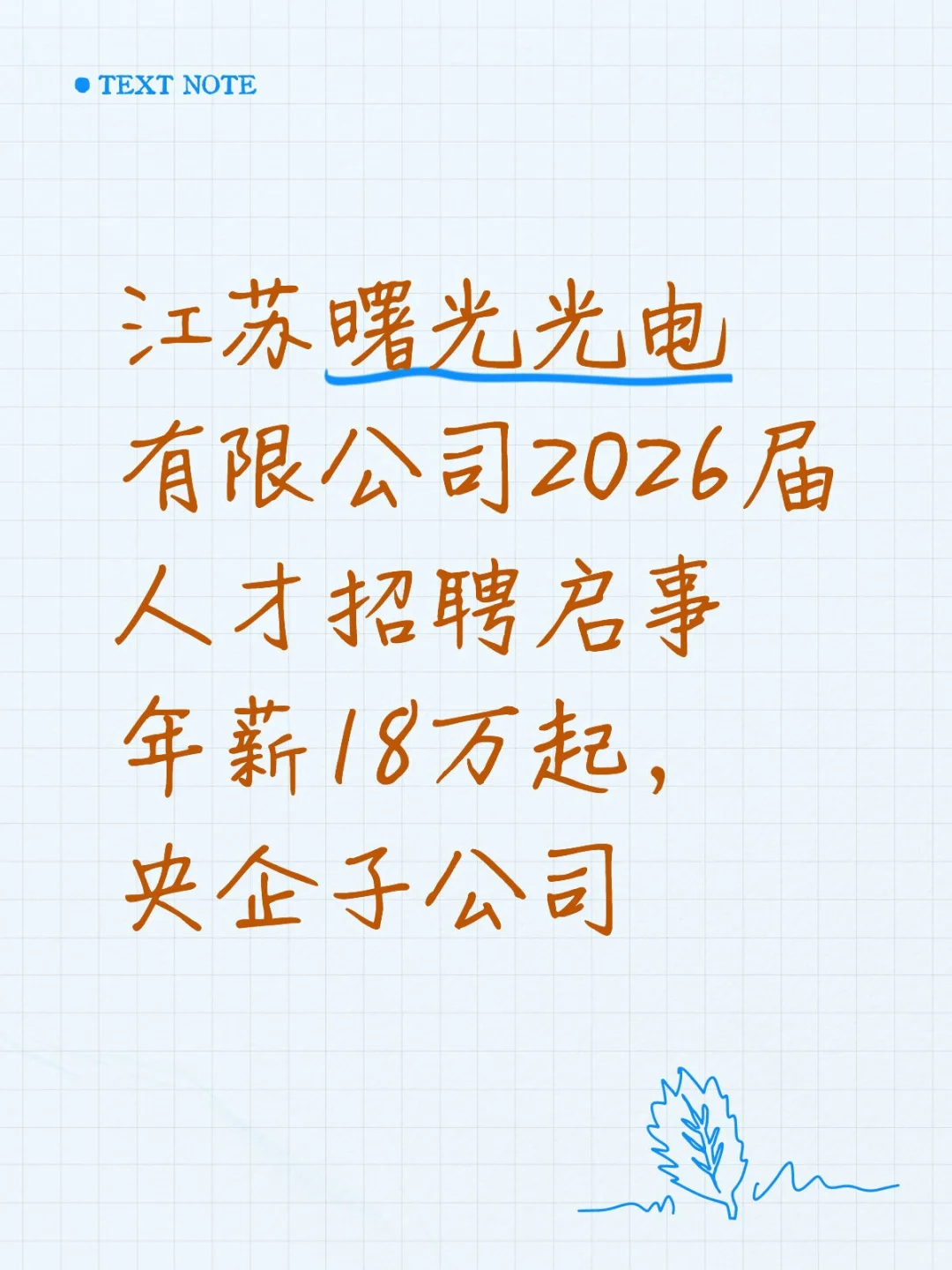 江苏曙光光电有限公司2026届人才招聘启事