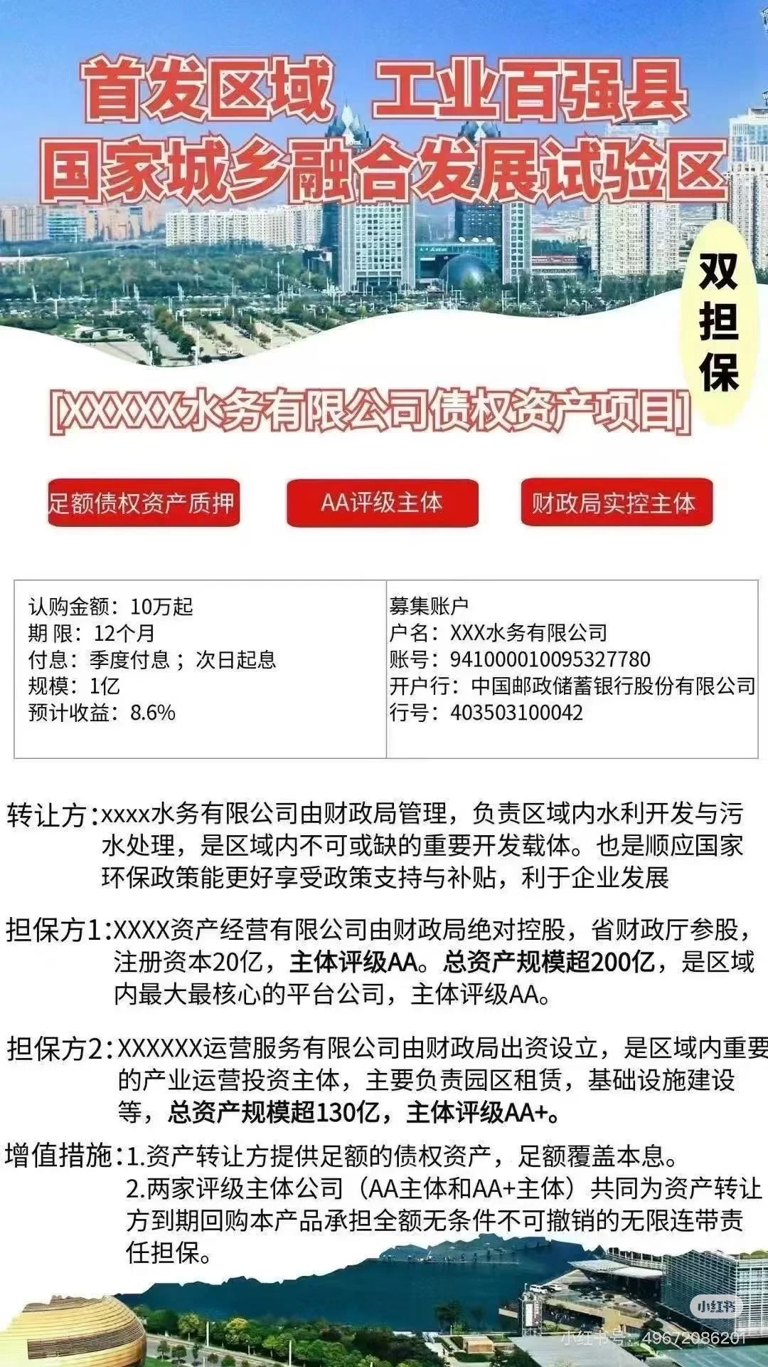 百强县 地区首发 财政局控股双担保 贴息高