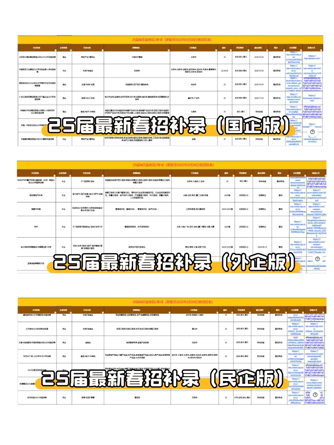 26届校招合集！秋招&秋招提前批+实习+内推