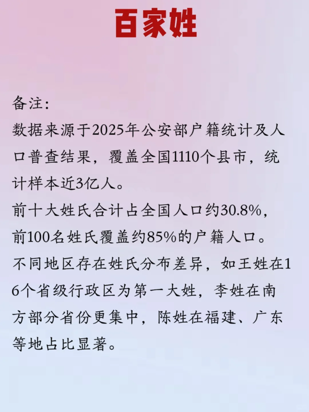 各位姓氏排多少？我先来