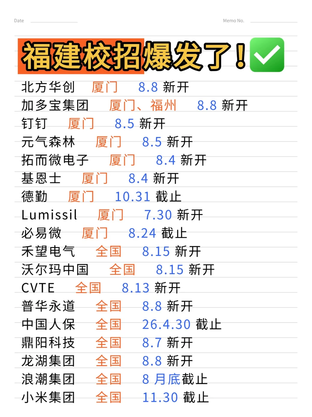 福建的秋招儿们集合啦！📣