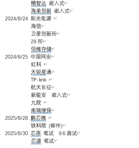 秋招投递记录