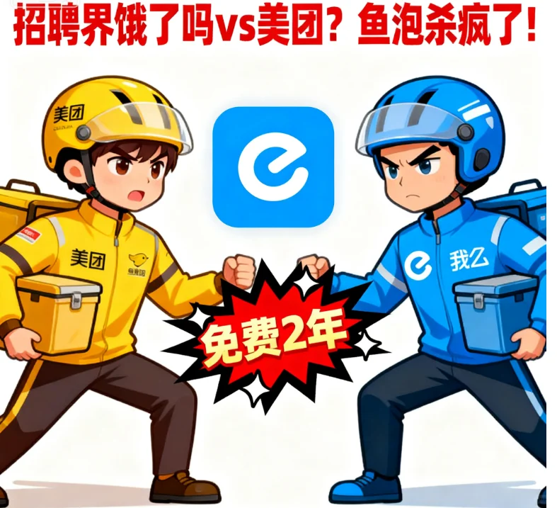 职场人狂喜！鱼泡直聘招白领免费 2 年，反