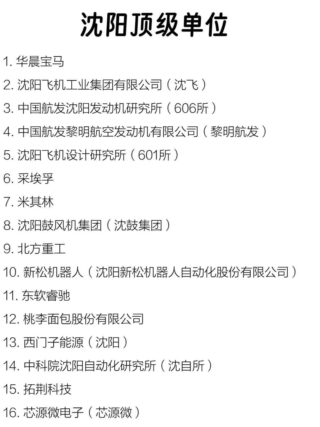 沈阳顶级单位盘点来啦～