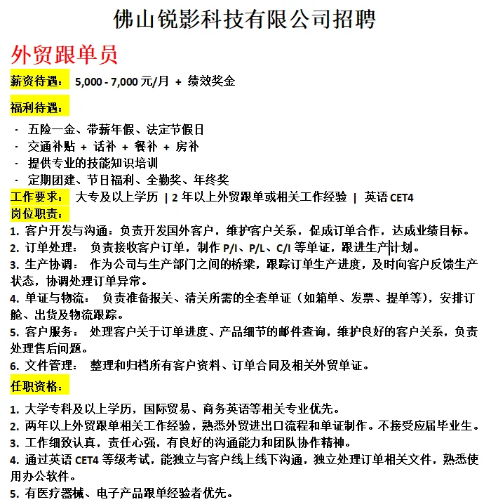 诚聘，急招