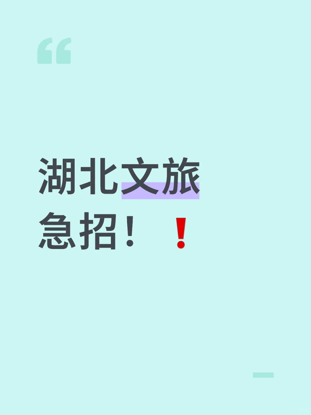 湖北文旅急招🔥