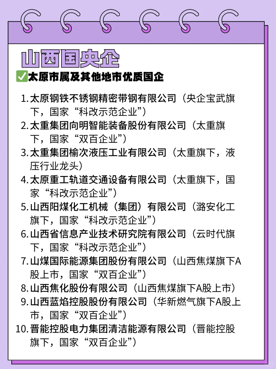 26届秋招一定要去的国央企—山西篇