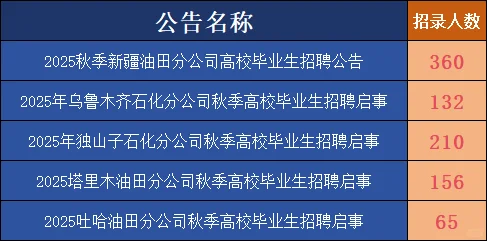 新疆石油石化系统招923人