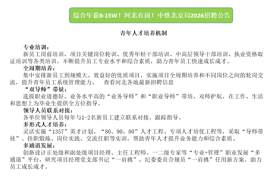 中铁北京局2026届校园招聘公告