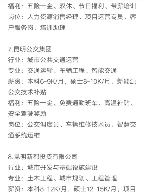秋招可以投的央国企（昆明篇）