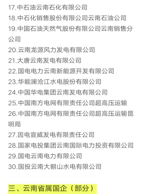 秋招可以投的央国企（昆明篇）