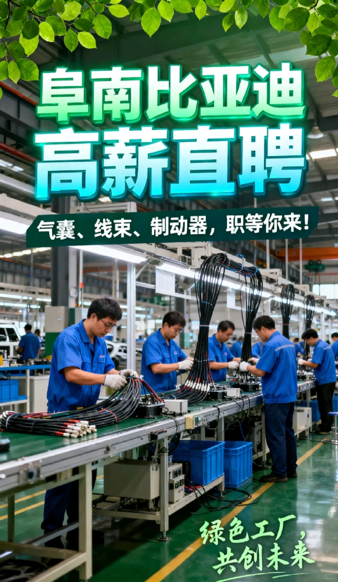 阜南比亚迪高薪直聘！等你来赚！