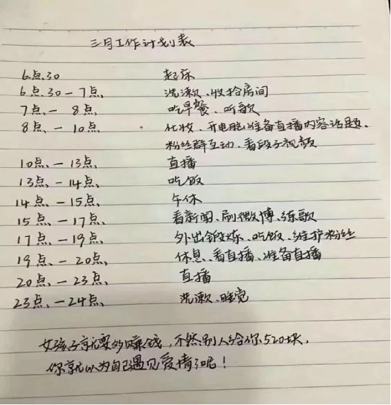 对主播说的话