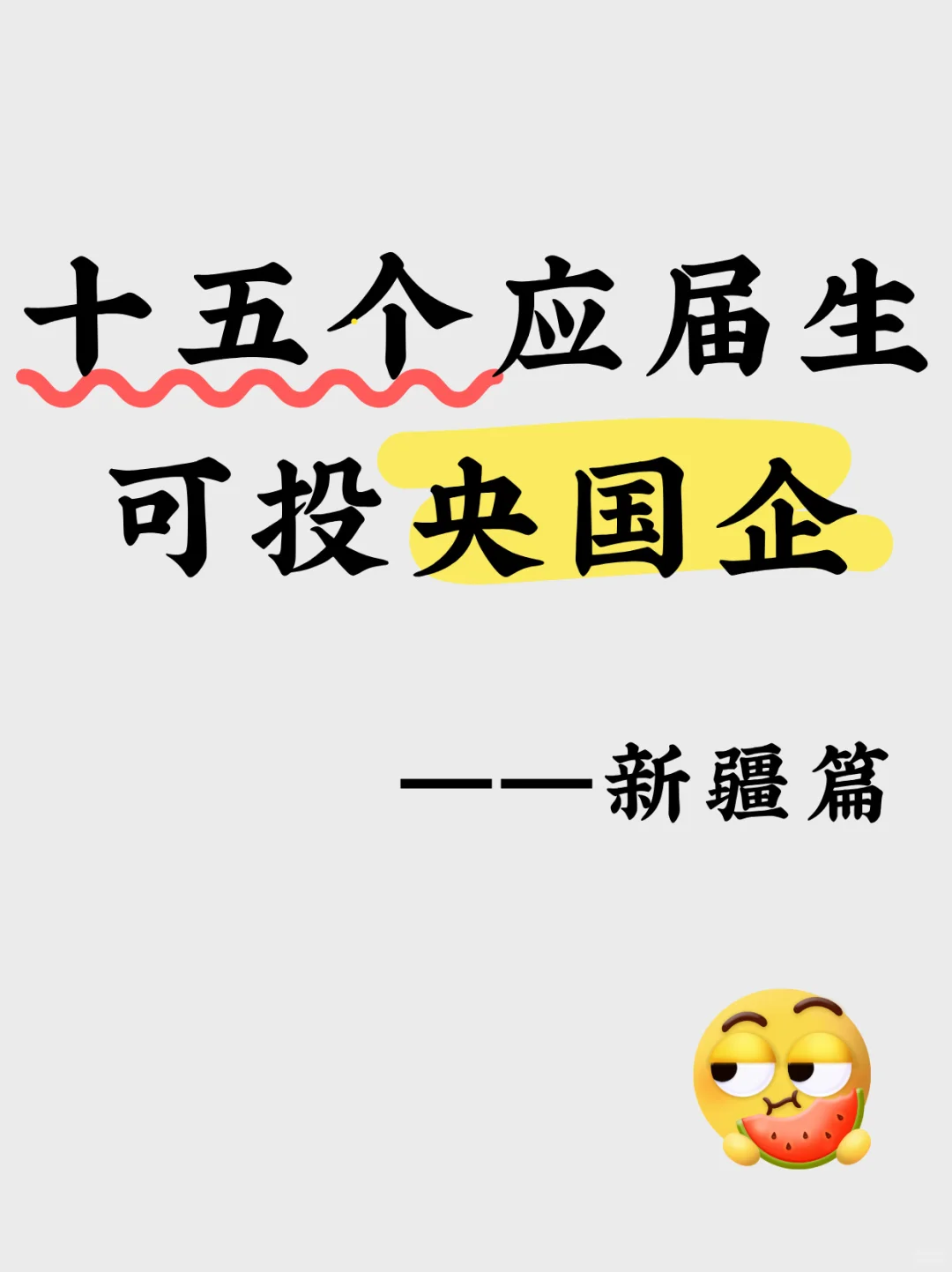 新疆的十五个应届生可投央国企！！