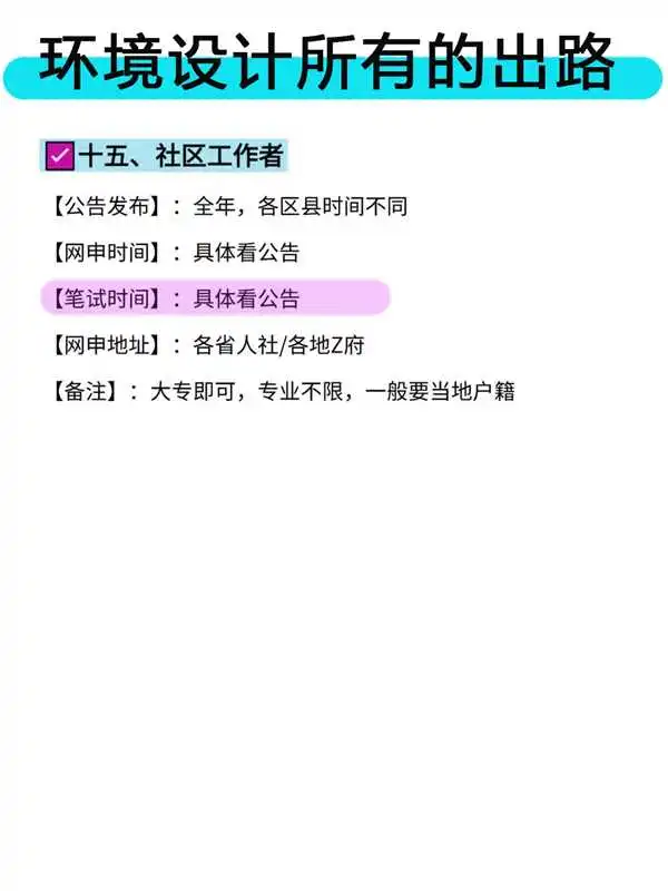 环境设计所有的出路！