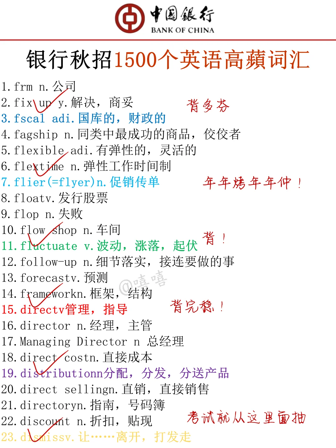 26中国银行秋招，无非就这8页纸，背完96芬