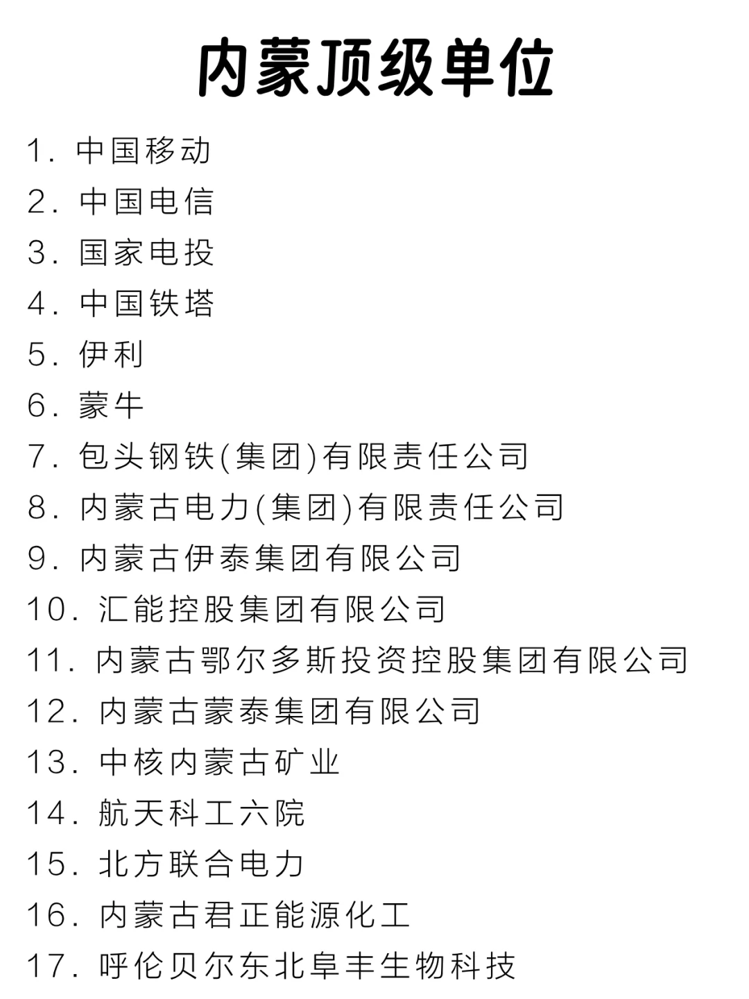 内蒙顶级单位盘点来啦～