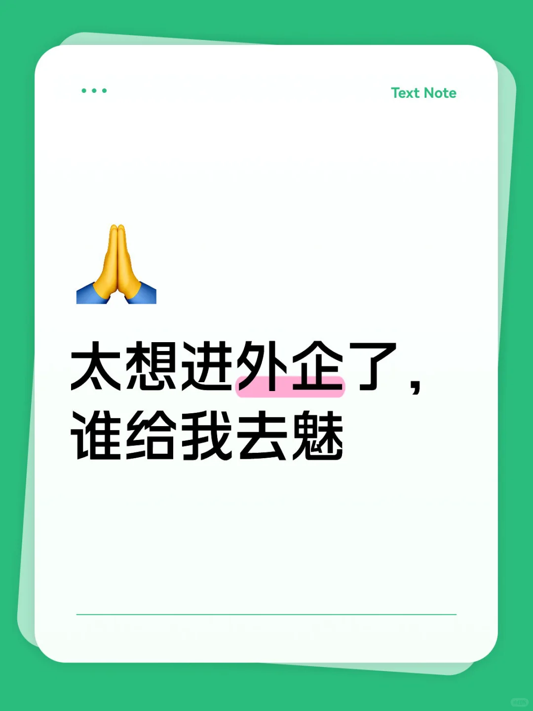 太想进外企了， 谁给我去魅