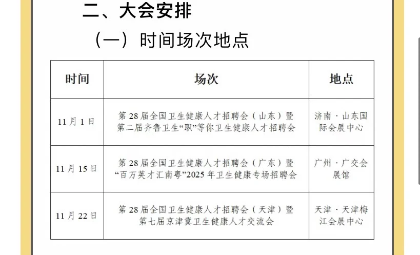 26年大型医疗招聘天津地区11月开启