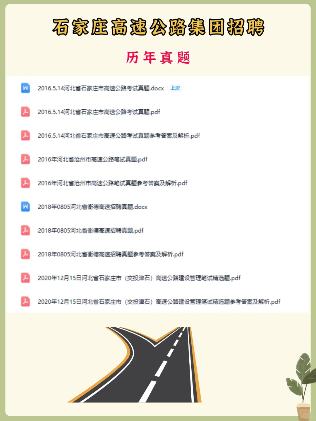 石家庄交投高速公路集团招人啦！附备考资料