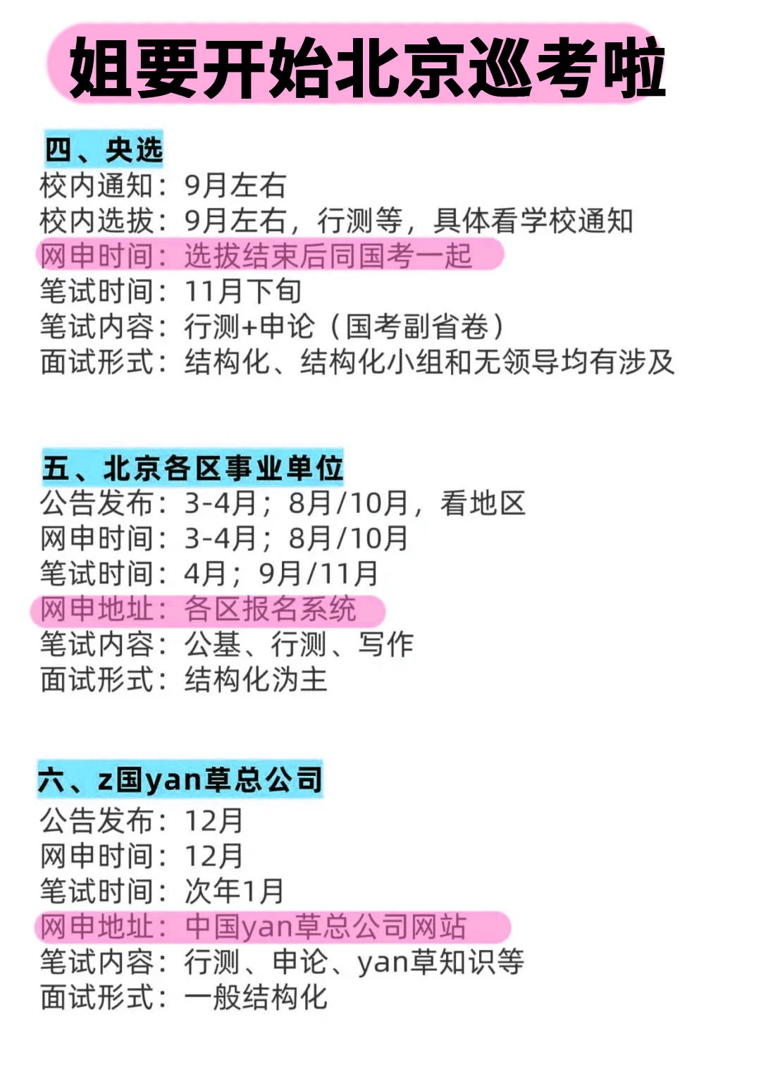 北京同学的所有退路！！