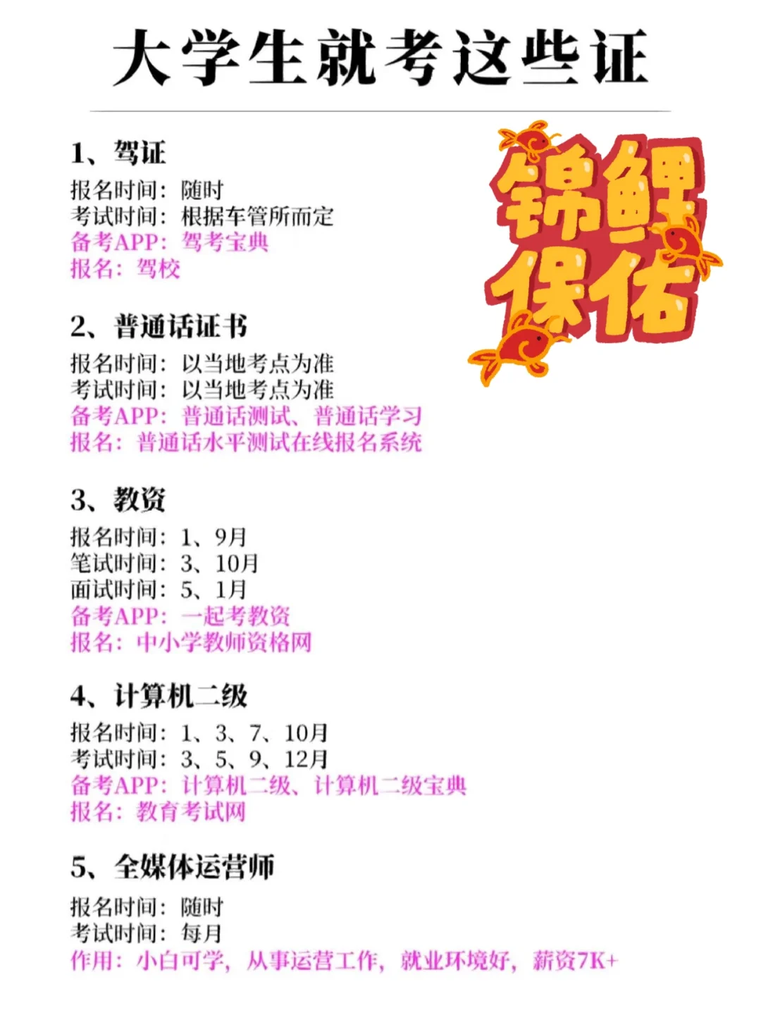 大学实用证书一览！