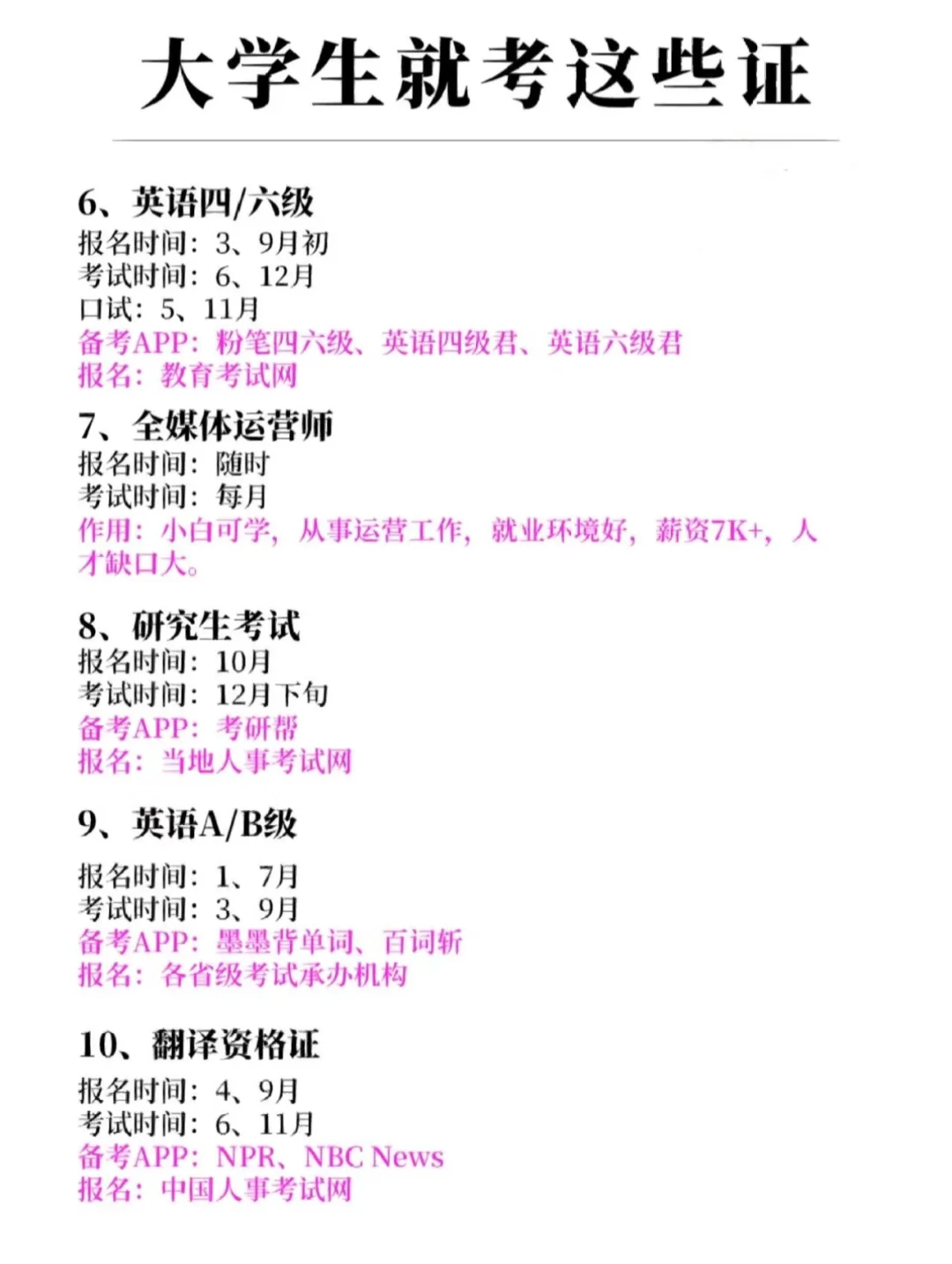 大学实用证书一览！