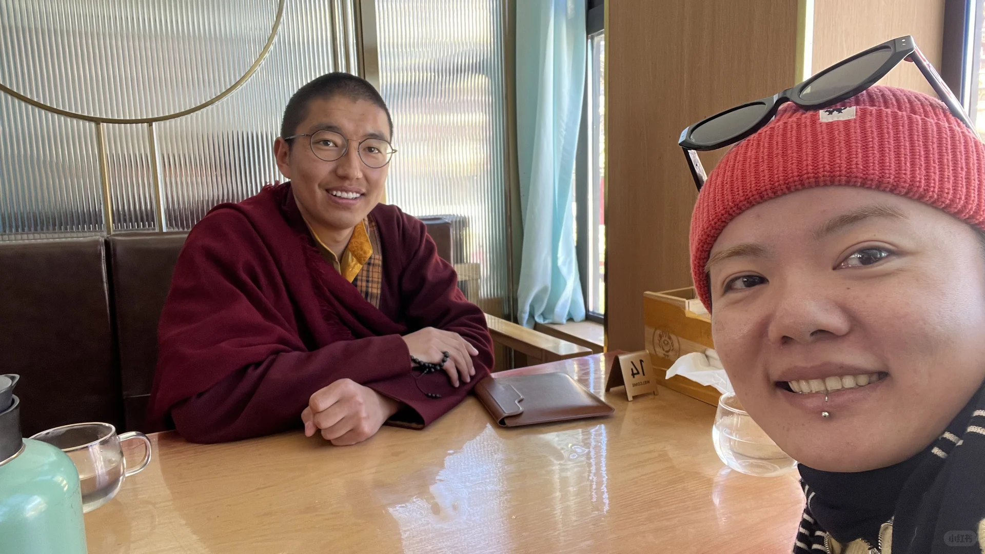 和僧人网友见面了