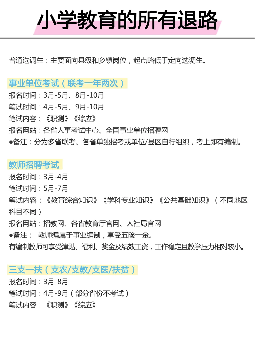 属于小学教育的所有退路来啦！！