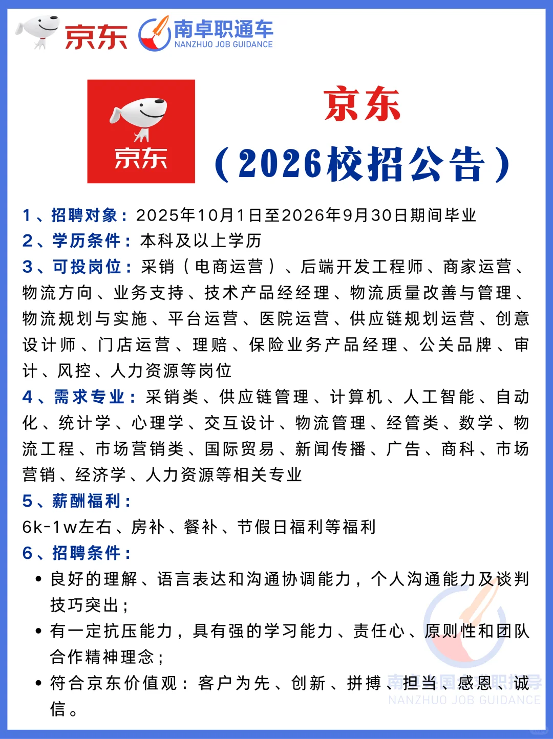 京东（2026校招公告）