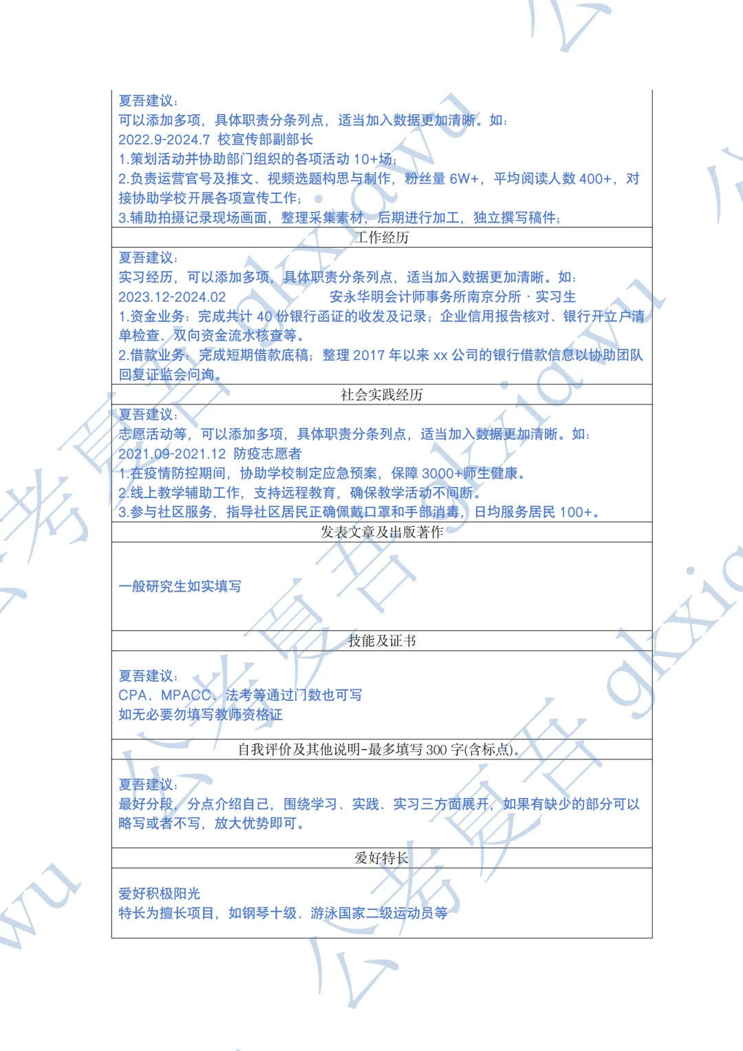 银行校招简历模板，答应我把自己包装好！