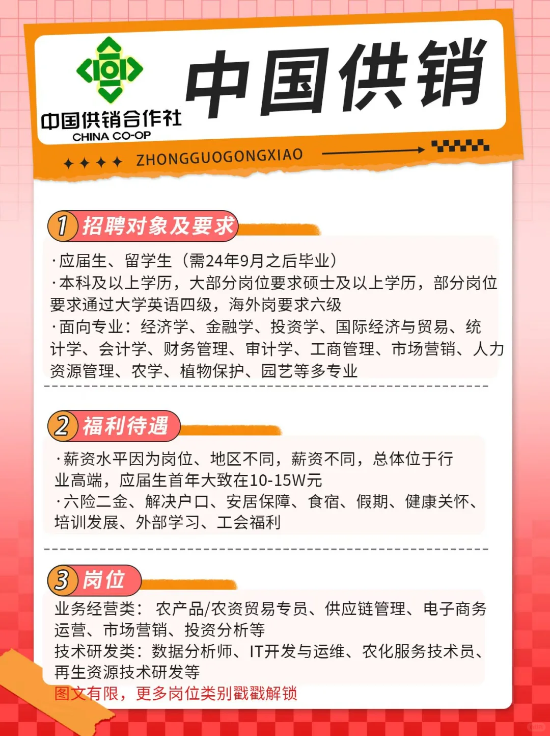 中国供销25秋招开始啦！应届生、留学生速看