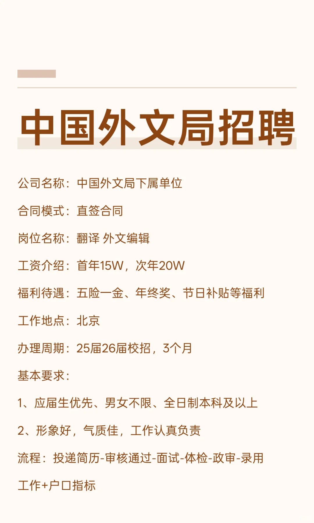 中国外文局招聘