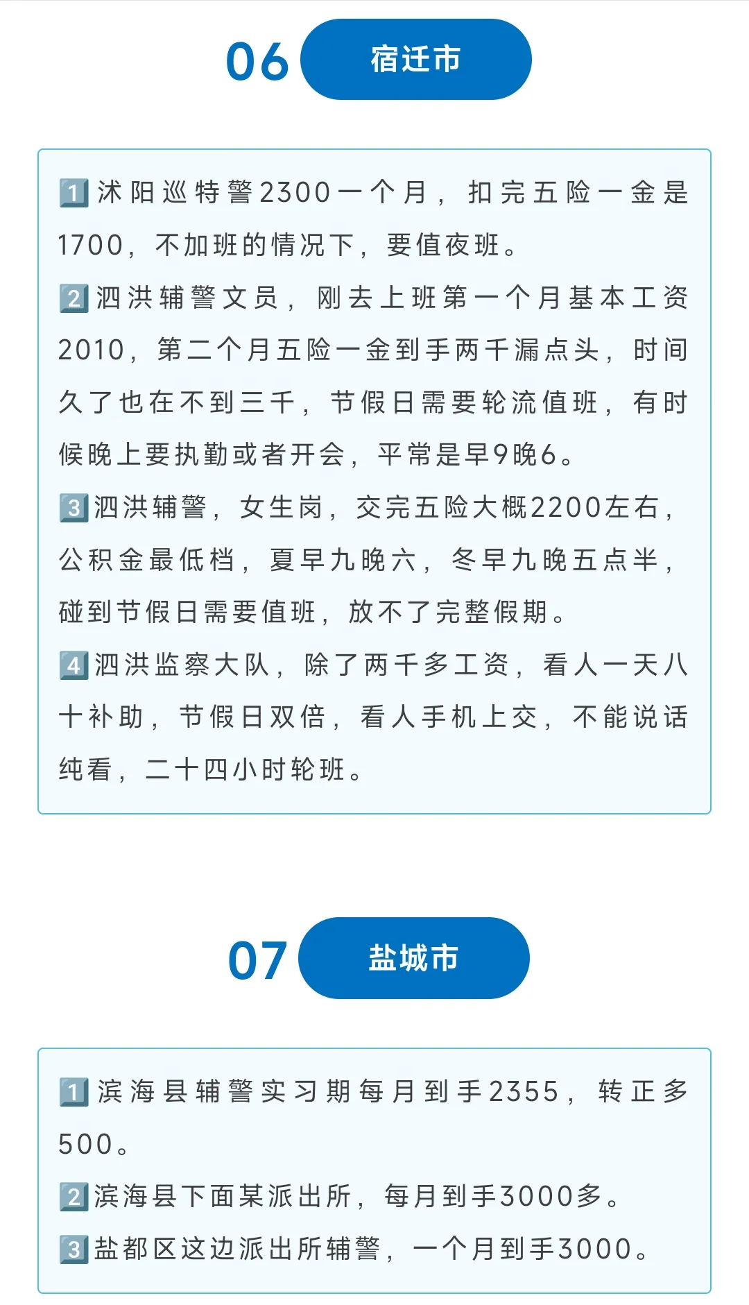 江苏各地辅警薪资待遇
