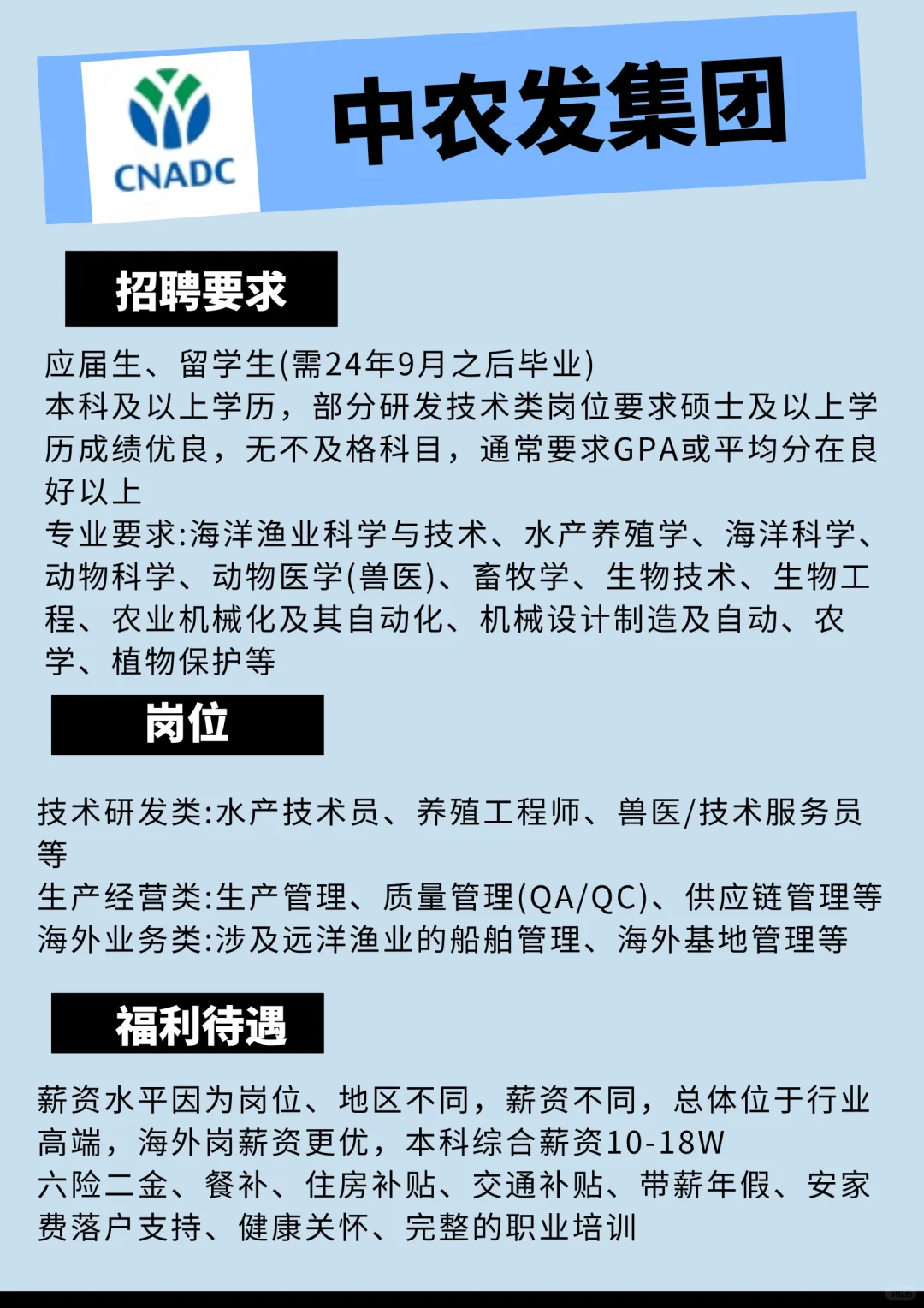 中农发集团急招大学生