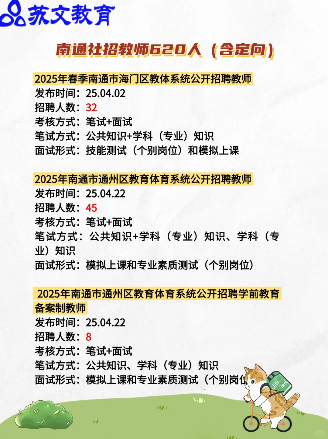 2025南通教招（校招+社招）公告汇总